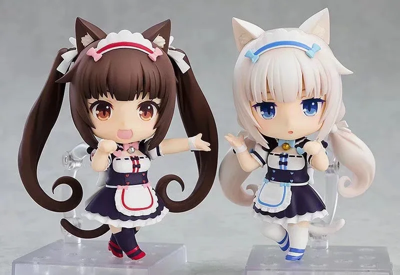 NEKO WORKS La Soleil Cute Cat 1238 Chocolate and 1248 Vanilla Model Q version PVC Doll Figure Toys Car Decoration 10cm