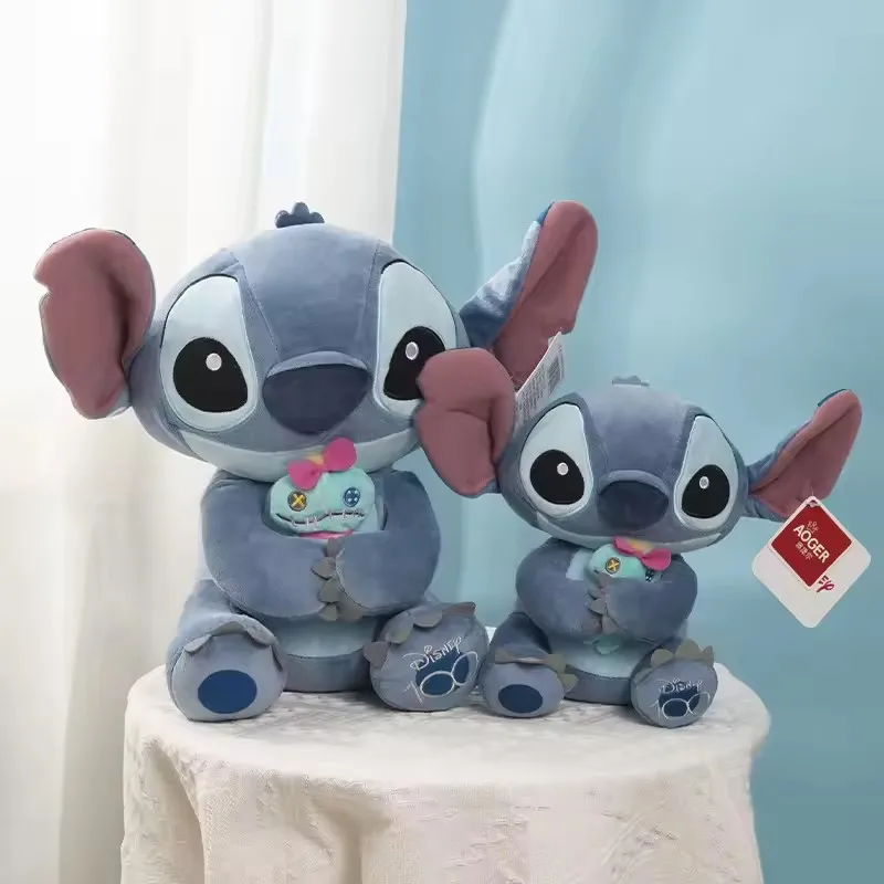 Disney Lilo & Stitch Plush Toys Kawaii Anime Plushie Dolls Stitch&Scrump Soft Pillows Stuffed 25cm Birthday Gifts for Childrens