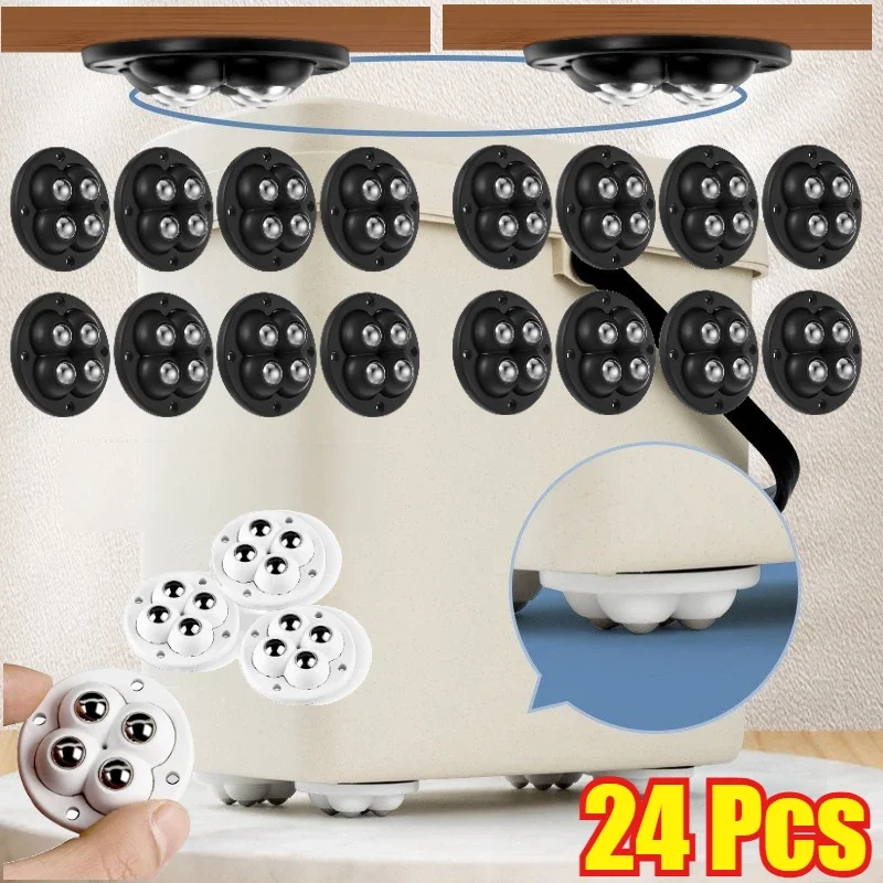 Self-Adhesive Furniture Casters Mini Rotating Wheels 360° Swivel Casters Suitable for Home Daily Furniture Moving Table Leg Pads