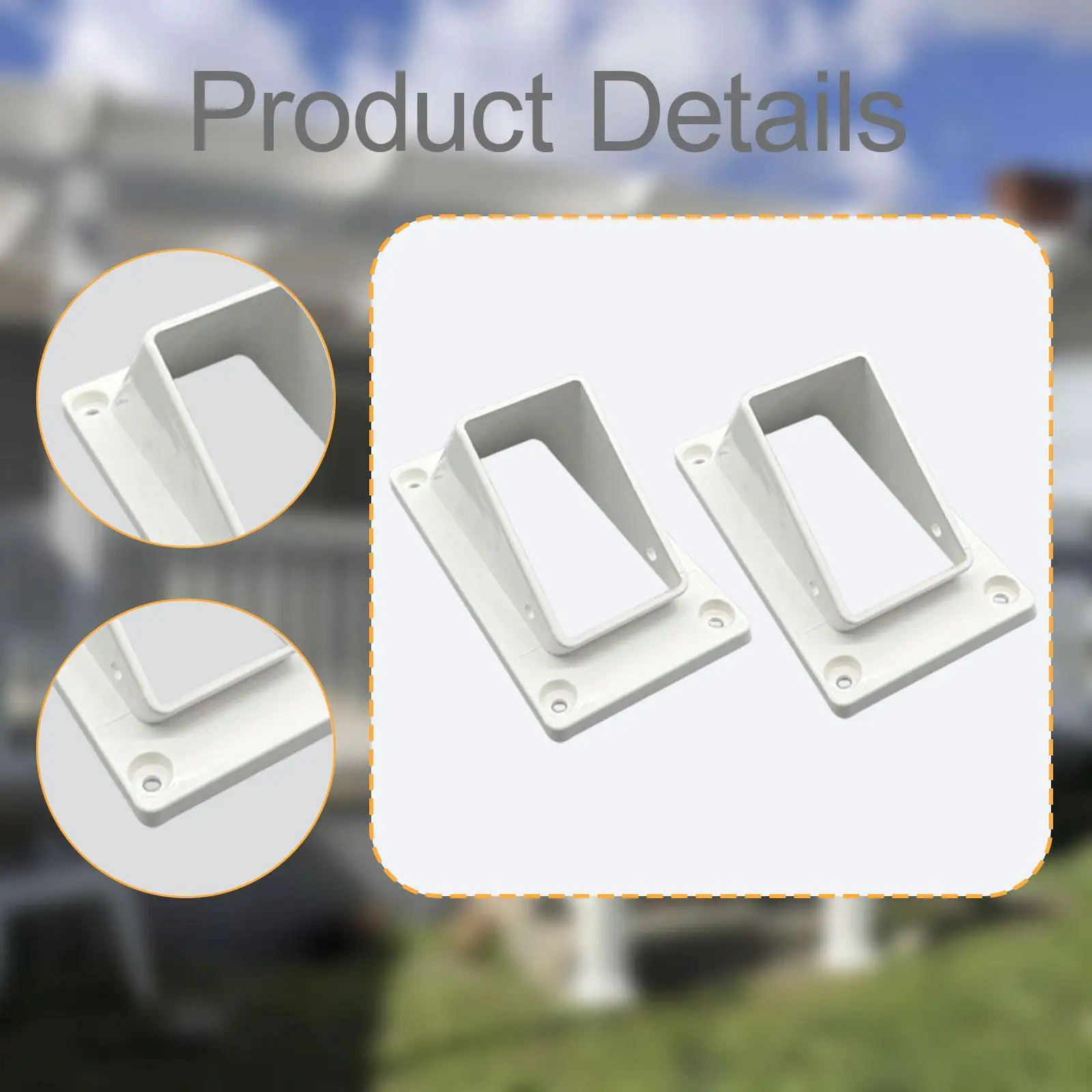 2" x 3 1/2" PVC Stair Railing Bracket Kit with Screws Attachment Replace Parts