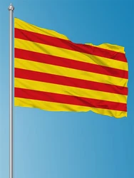 FLAGDOM 3X5Fts 90X150cm Spain Spanish La Senyera the Flag of Catalonia