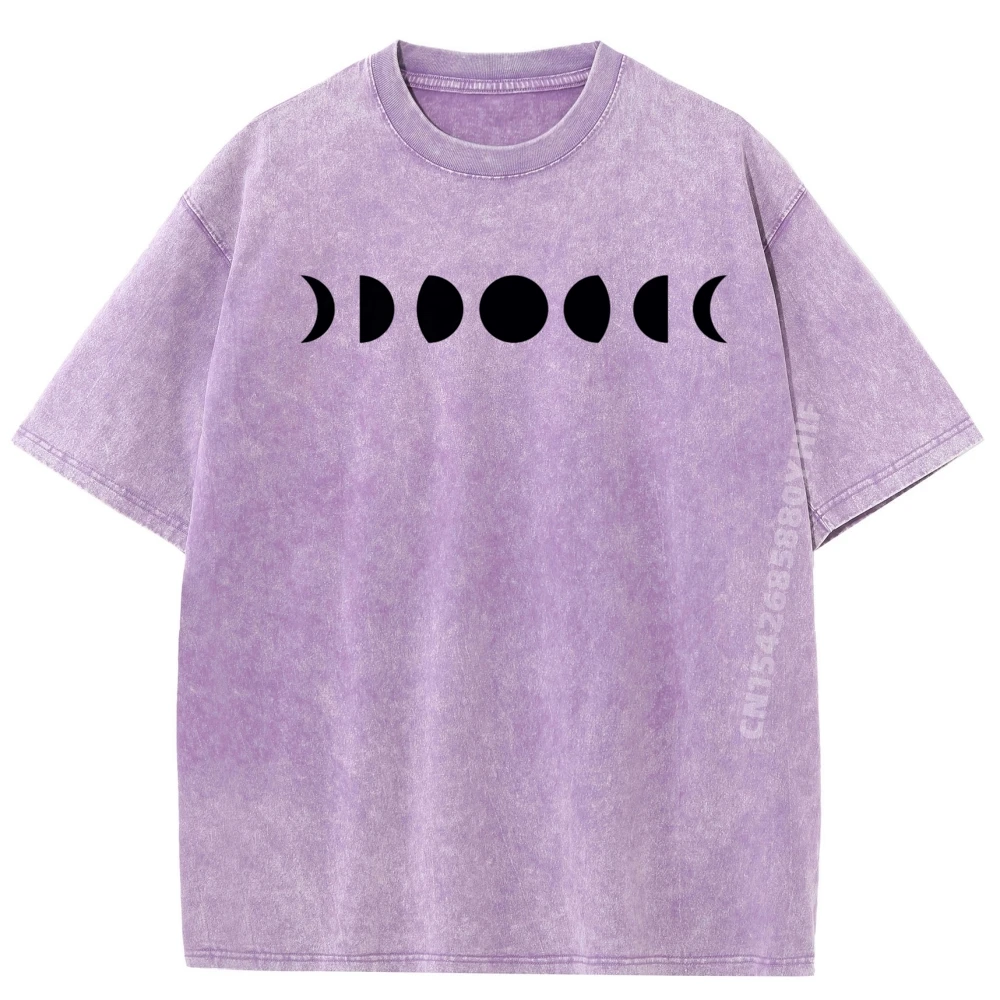 

Luna Phase Moon Phase Celestial Premium Graphic Tee Cotton Breathable Washed Tops Mens Printed T Shirt