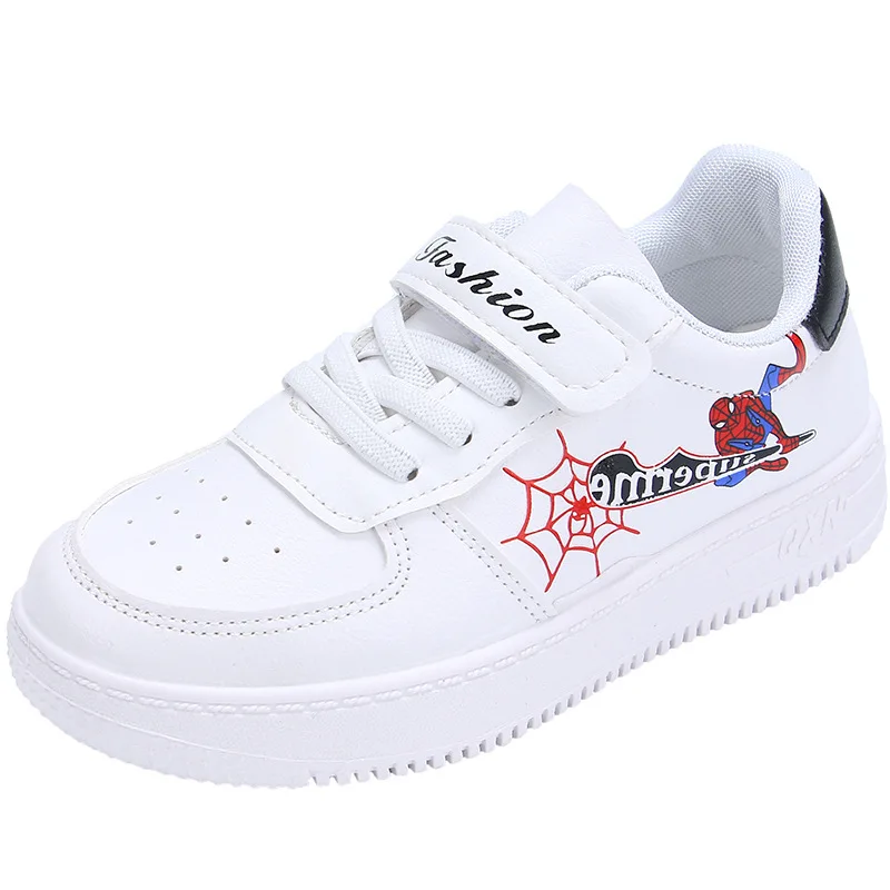 Children\'s Casual Shoes Cartoon Spring Autumn Fashion Low Top  Boys\' Sports PU Leather White Shoes Sneaker Size 25-36