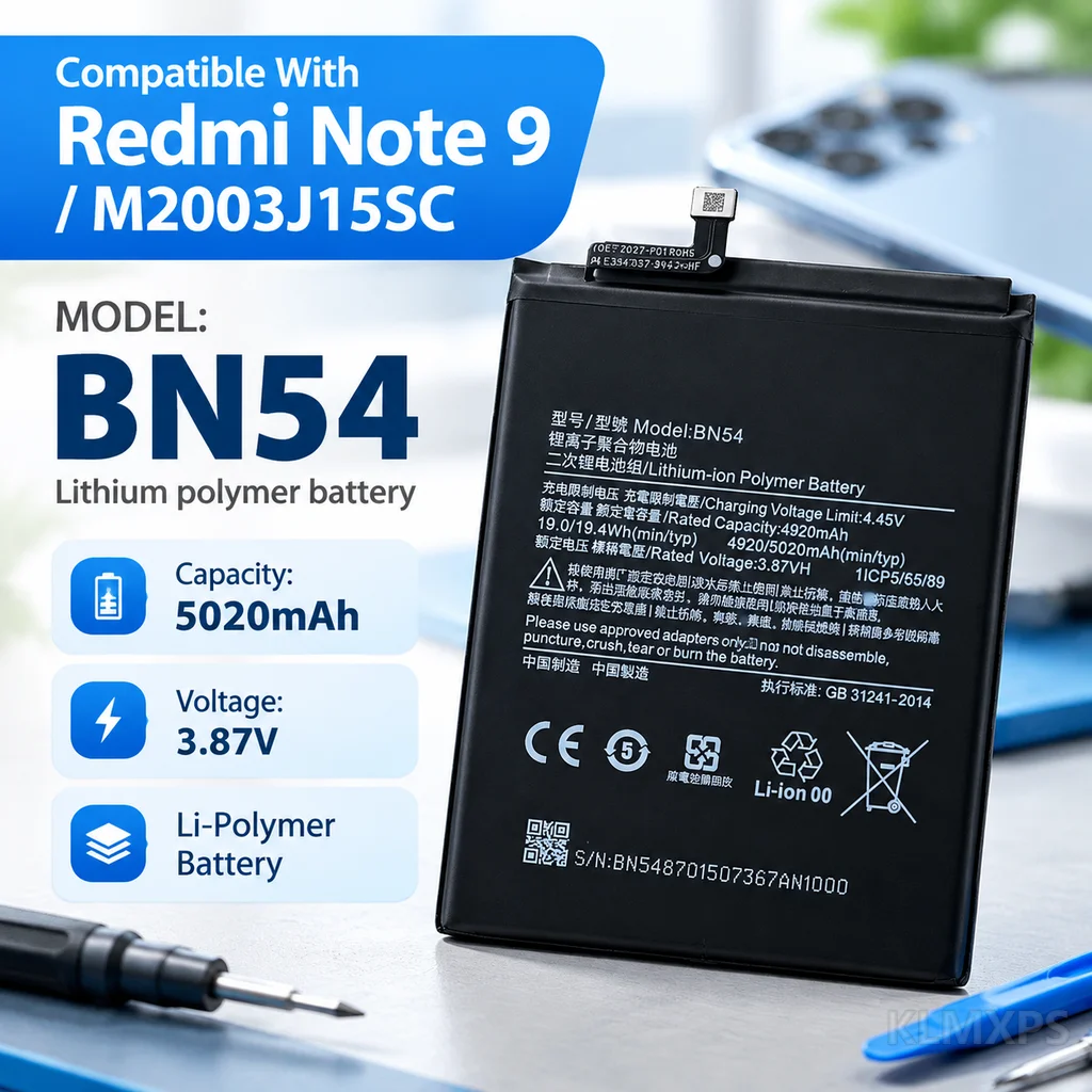 BN54 5020mAh Mobile Phone Replacement Battery For Xiaomi Redmi Note 9 Global Redmi 10X 4G Battery Repair Replacement Part