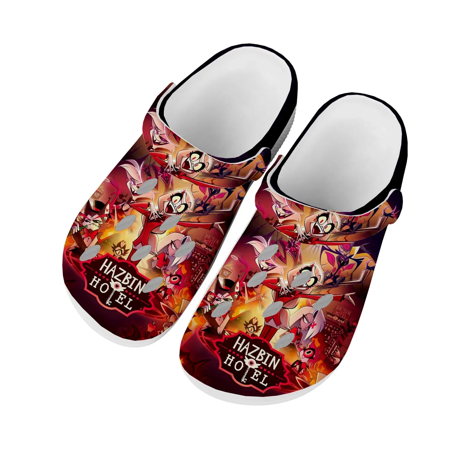 

Cartoon H-Hazbin Hotel Home Clog Mens Women Youth Boy Girl Sandals Shoes Garden Custom Made Breathable Shoe Beach Hole Slippers