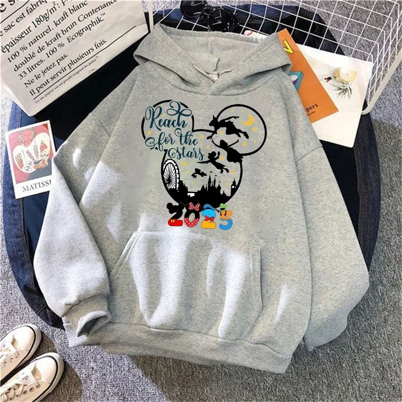

2025 New Trend Disney Mickey Minnie Family Vacation Printed Hoodie Autumn Pullover Couple Casual Sweatshirt