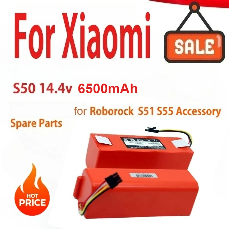 

Vacuum cleaner Replacement Battery For Xiaomi Robot for Roborock S50 S51 S55 Accessory Spare Parts 12800mAh Li-ion Battery