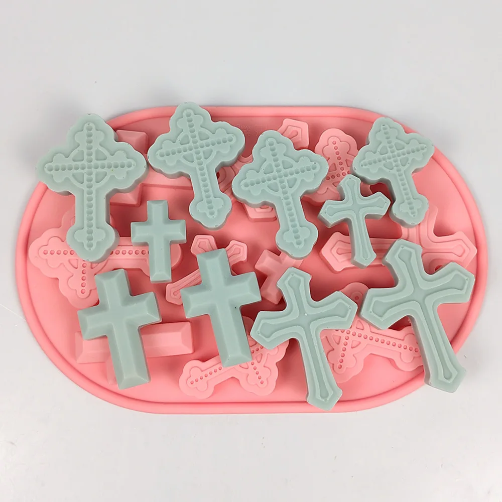 Religious Vintage Latin Cross Silicone Mold Handmade Cross Epoxy Resin Mould Easter Decoration Tool Cake Chocolate Baking Molds