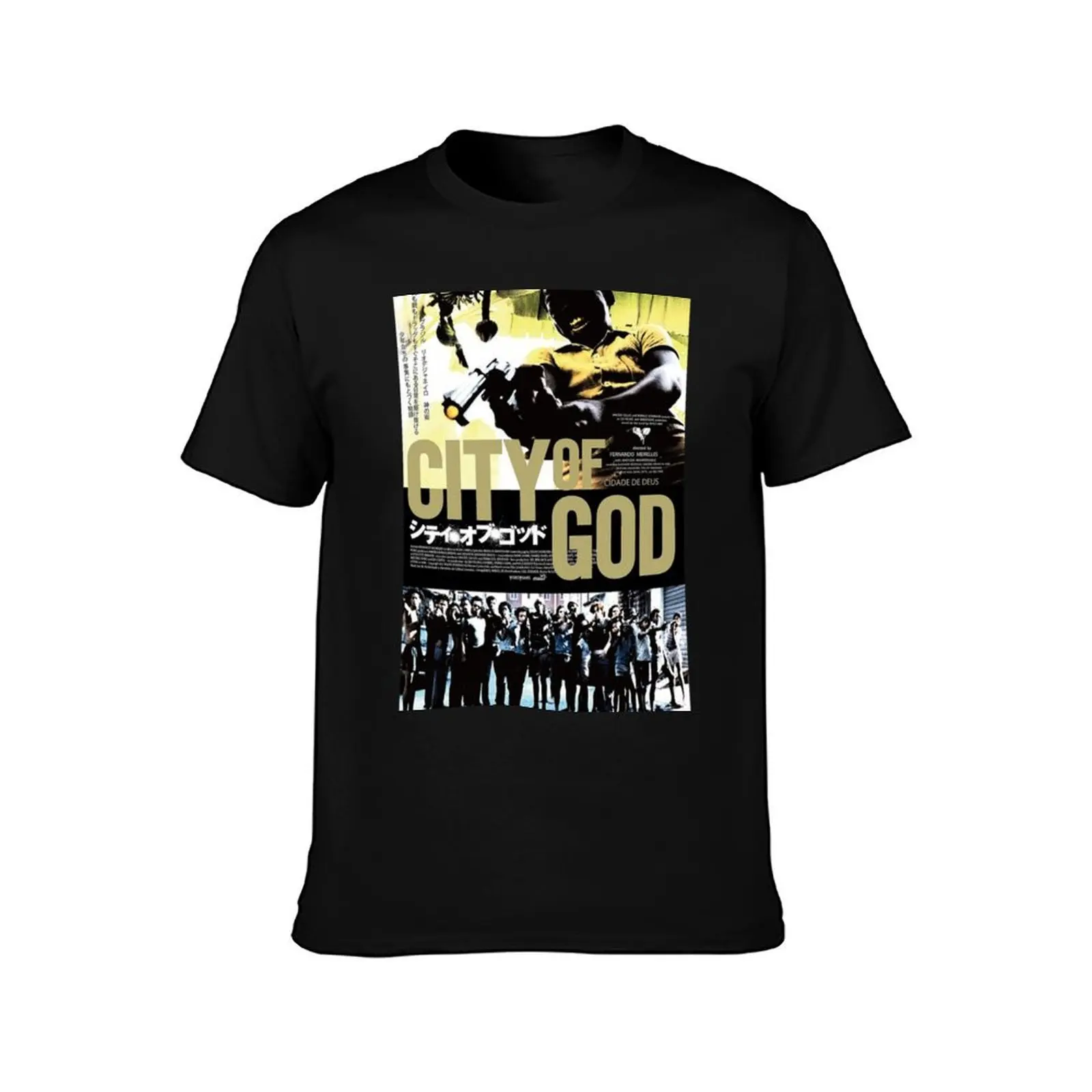 مدينة الله اليابانية فيلم تي شيرت تي شيرت للرجل حزمة الأبيض الجرافيك تي شيرت للرجل تي شيرت القطن 100% تي شيرت