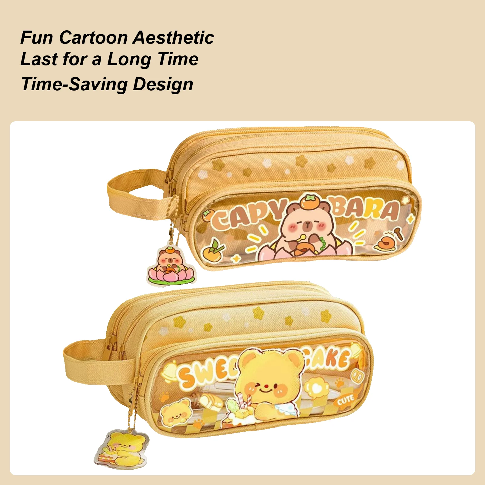 

Милый пенал с изображением животных, пенал на молнии, большой чехол для ручек, эстетические канцелярские принадлежности, держатель для ручек, сумка для ластика, ножниц