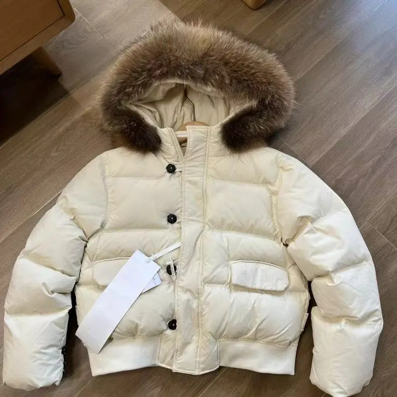 

Teen Girls Down Jacket Winter New Korean Version Children's Big Fur Collar Down Cotton Jacket Kids Parka Cotton Clothes 6-14Y
