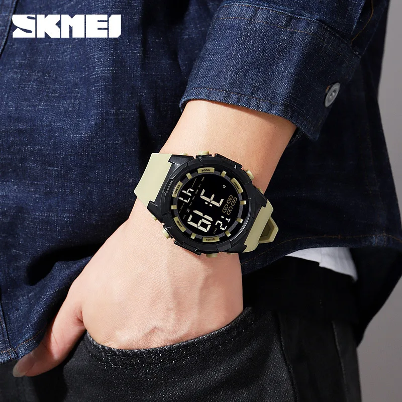 Reloj Digital Deportivo Militar a Prueba de Agua para Hombre, Modelo 1845, Reloj de Pulsera Electrónico, Resistente a Impactos, Reloj Masculino