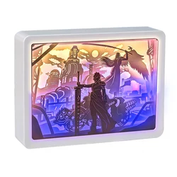 Fantassy 3D Anime Lamp Led Night Light Action Figure Shadow Box Paper Cut Light Box Mood Light Wall Decor Table Lamp Kids Gift