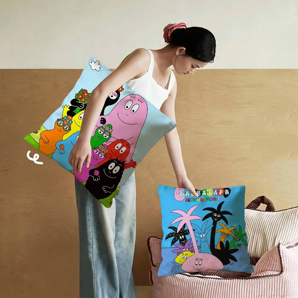 Les Barbapapa Family Anime Personalized Pillow Dust Cover Bedroom Kids Party Decoration Pillowcase Birthday Children Gift