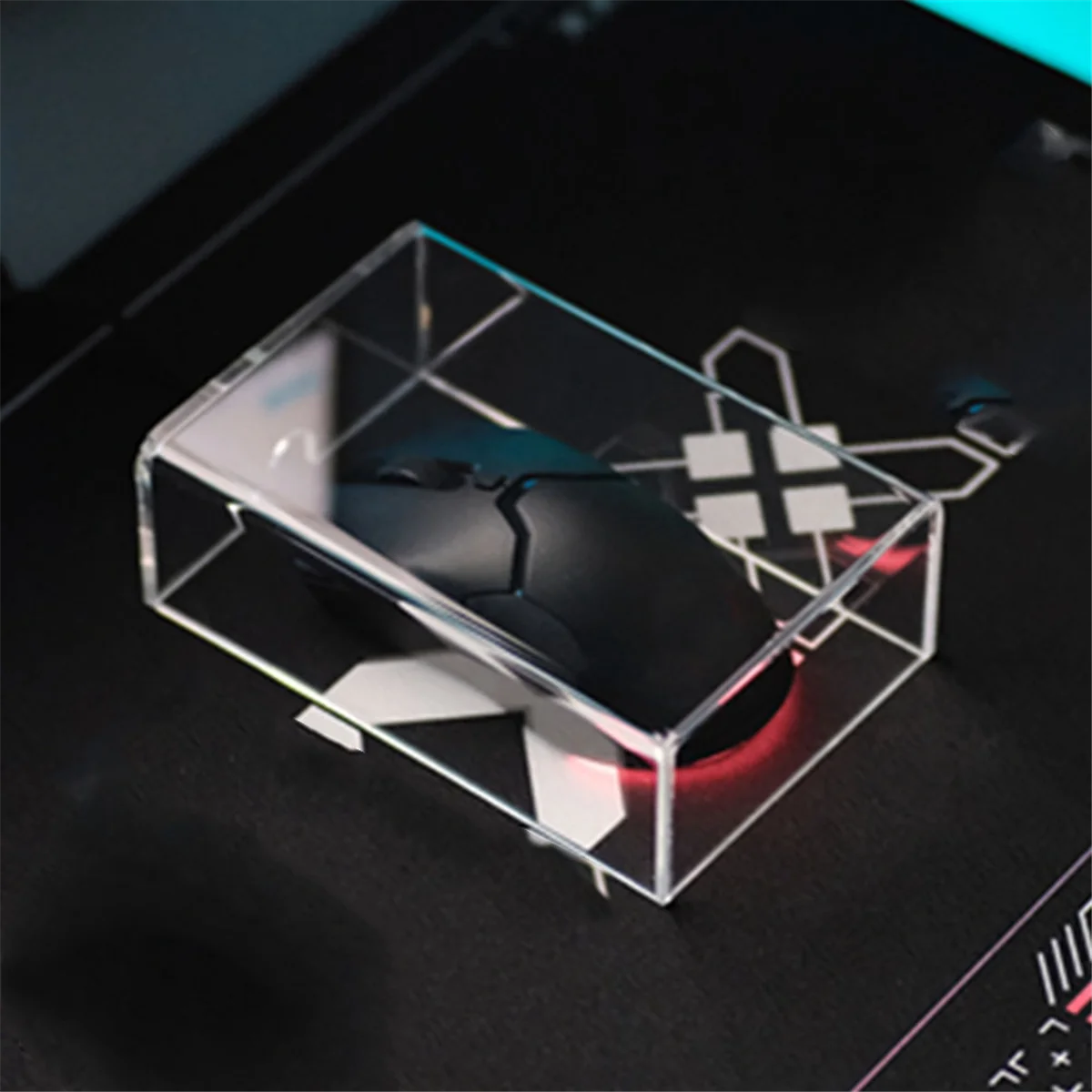 N35R_Acrylic Computer Mouse Dust Cover Transparent Air Cover Dustproof