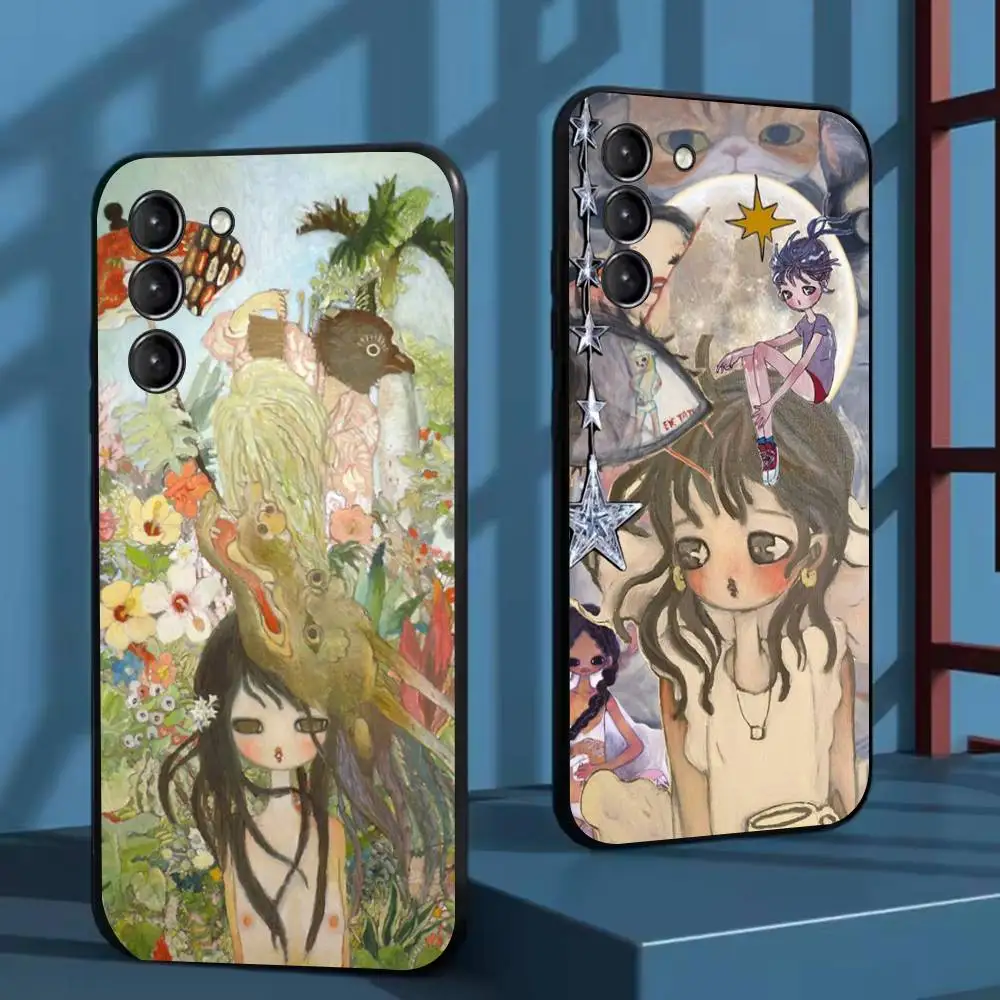 

Aya Takano Japanese painter Phone Case For Samsung Galaxy A73,91,80,72,51,53,52,71,22,5G,Note,J7,8,9 Soft Black Cover