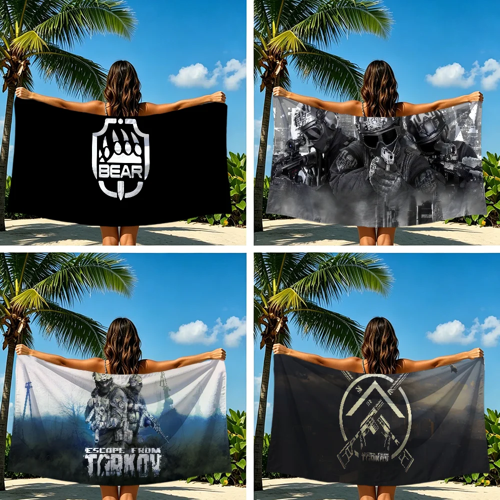 E-escape from game T-tarkov  Towel Gift For Travel Gym Sauna Travel Spa Shower Camping Quick Dry Sports Beach Towels Soft Pool
