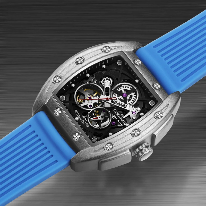

Mark Fairwhale Mechanical Sandblatsted Watches for man Case Automatic Mechanical Movement Skeleton relojes para caballeros