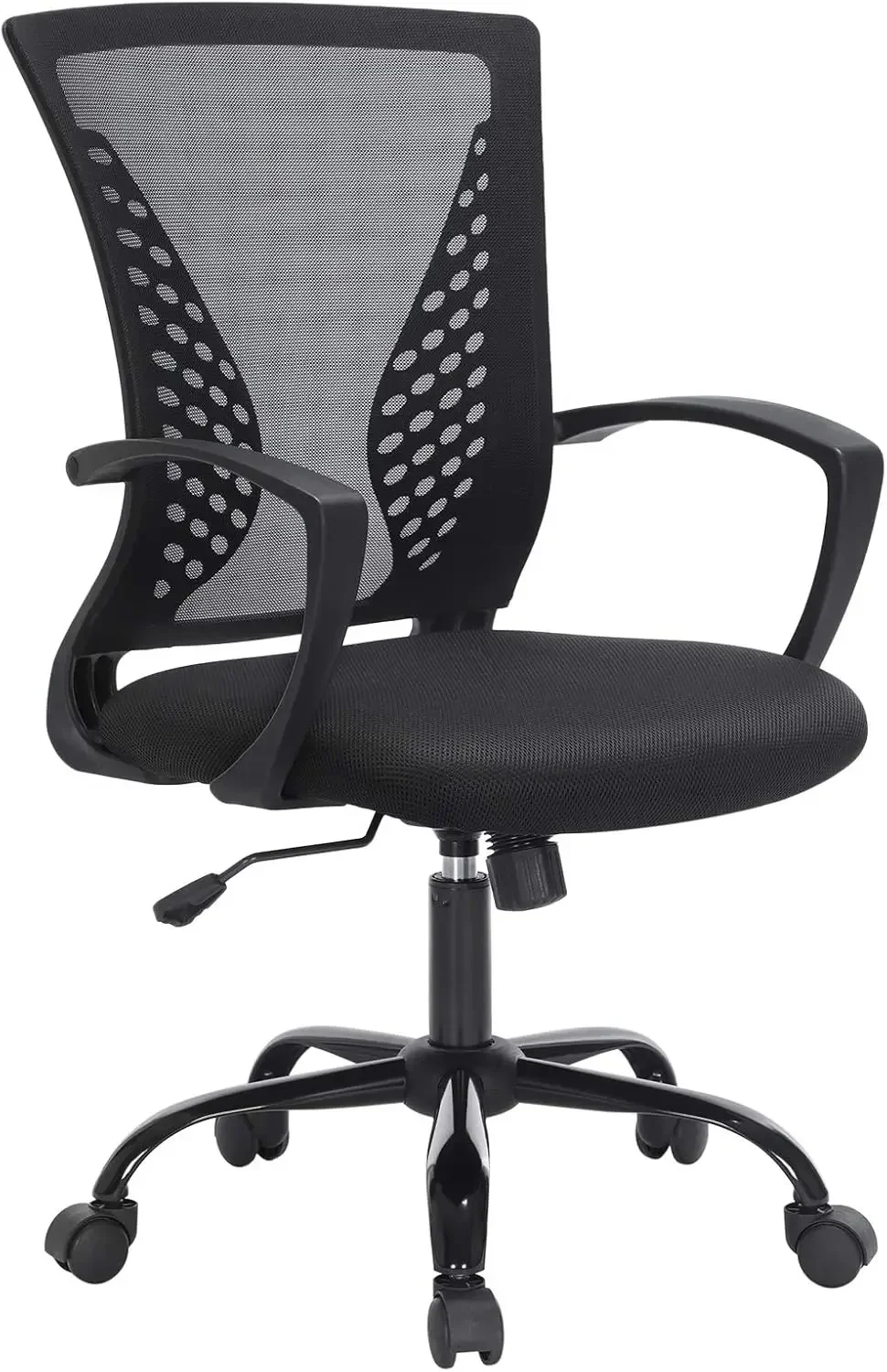 Silla Giratoria,   Respaldo y Asiento de Malla Transpirable, para Estudio de Oficina, Carga Máx. 120 kg, Negro  58 x 60,5 x  cm