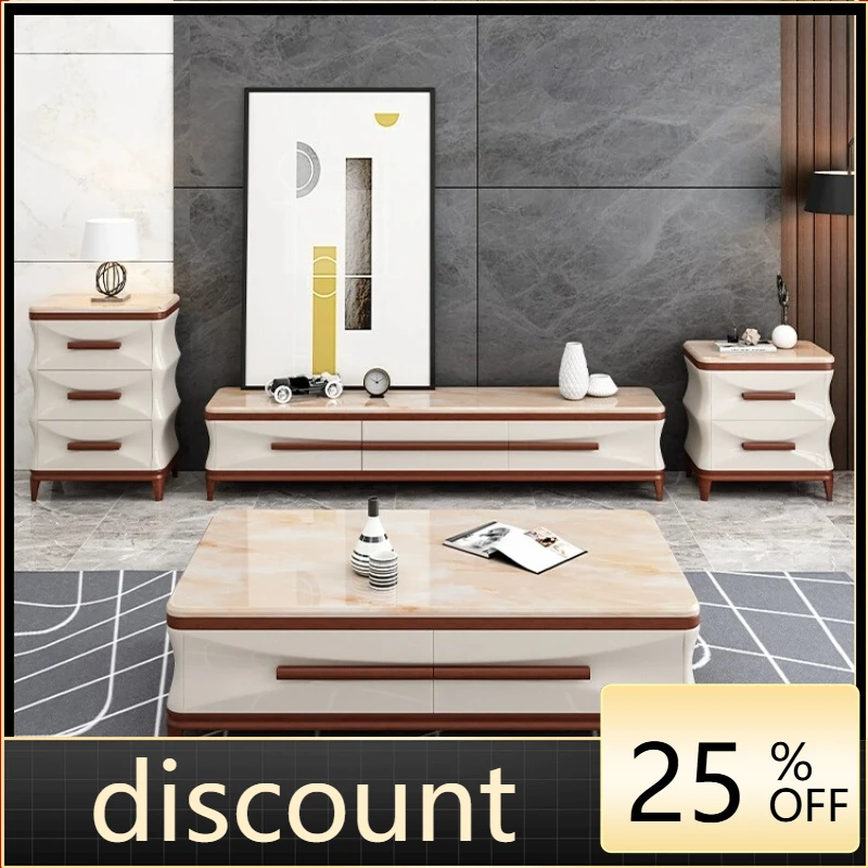 LH marble coffee table TV cabinet small apartment light luxury simple modern rectangular tea table