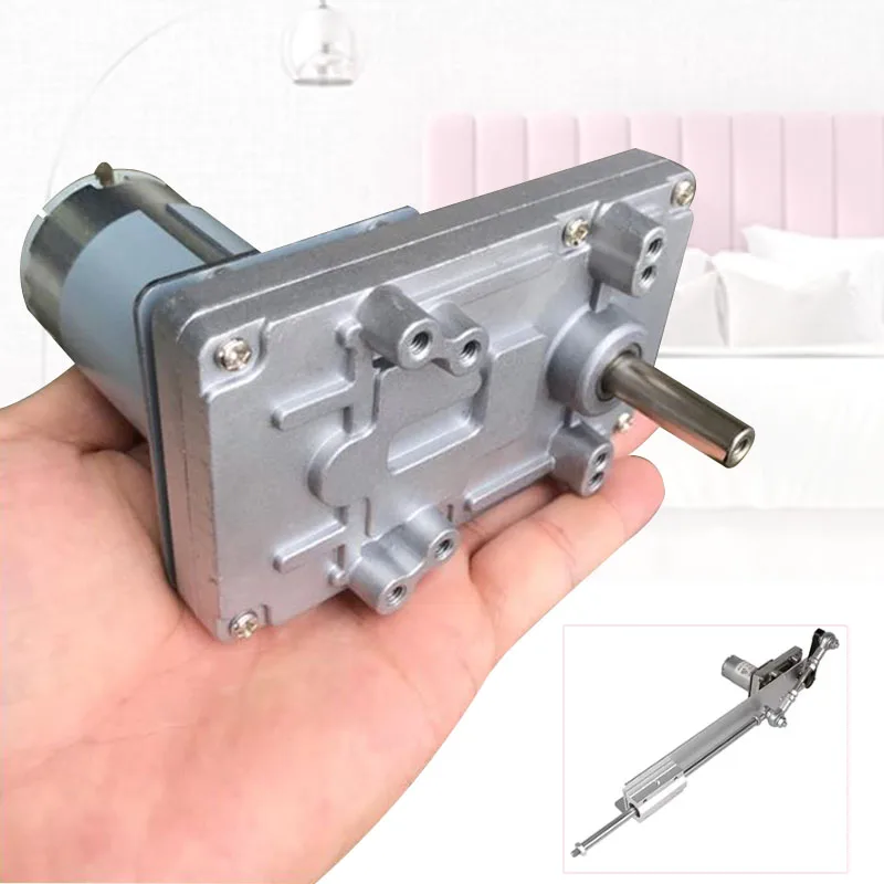 

Worm Gear Motor 12V24V Reducer 45-200RPM DC High Torque Electric Motor Self Lock 555 Metal Gear Reciprocating Mechanism Motor