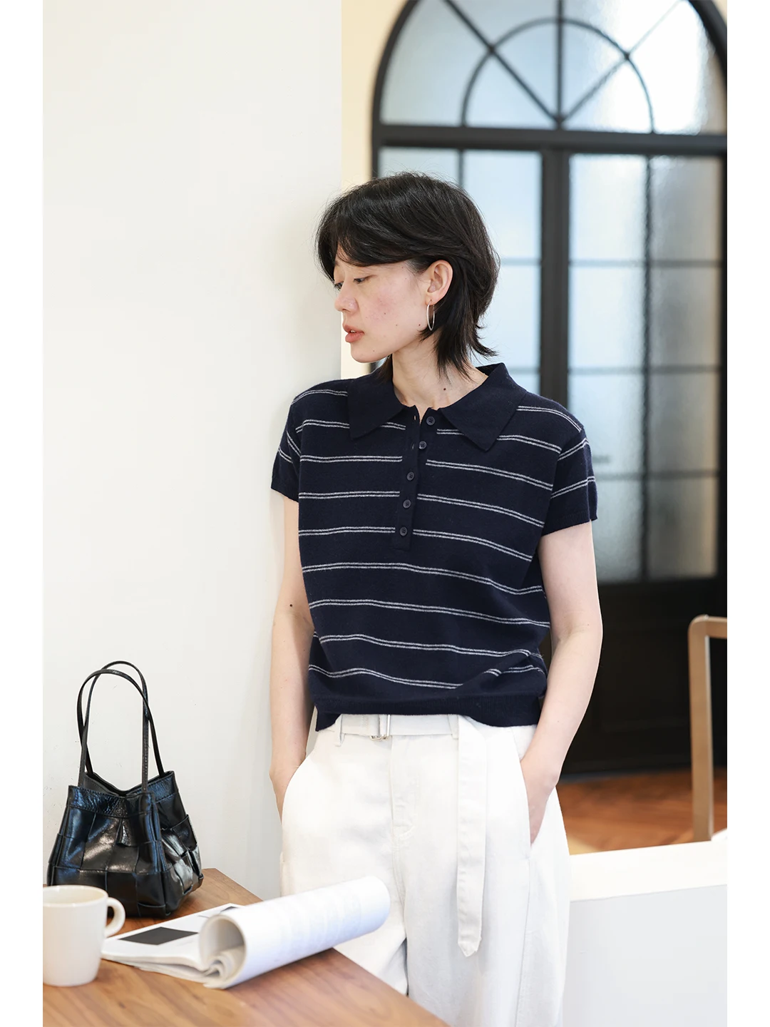 

Сверхлегкий мягкий шерстяной трикотаж ort Sve Ne, женский топ в полоску, повседневный, прямой крой, удобный шерстяной трикотажный топ