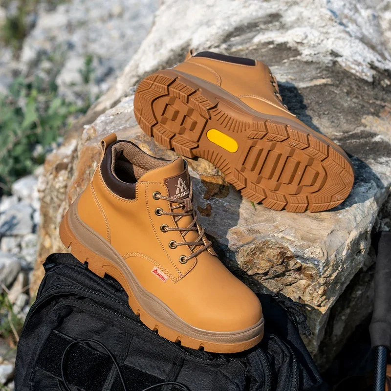 AOYU WINTER New Styles Men Safety Boots With Steel Toe Cap Anti-smash Work Sneakers Safety Shoes Men IndestructibleWork Boots