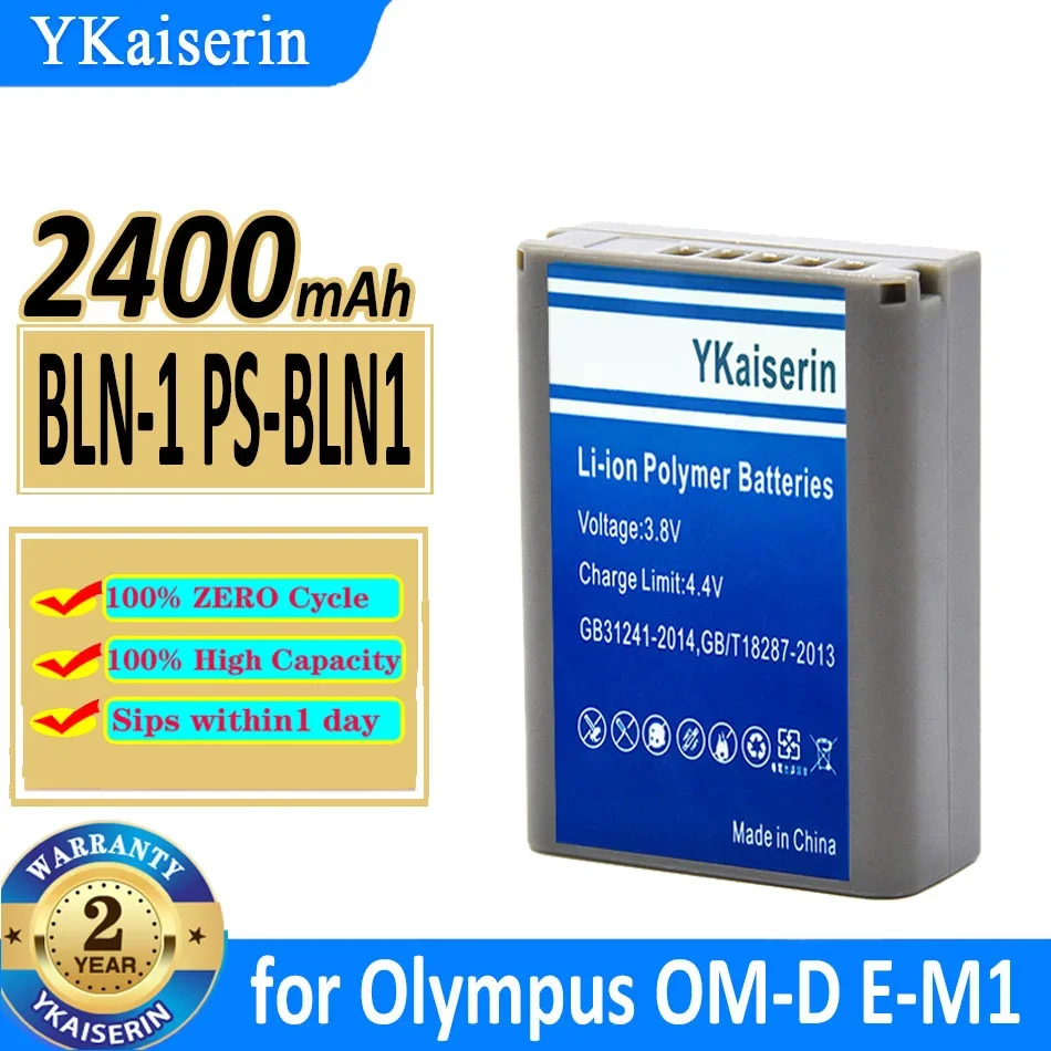 Batería YKaiserin de 2400mAh BLN-1 PS-BLN1 para Olympus OM-D E-M1 Pen F OM-D E-M5 PEN E-P5 OM-D