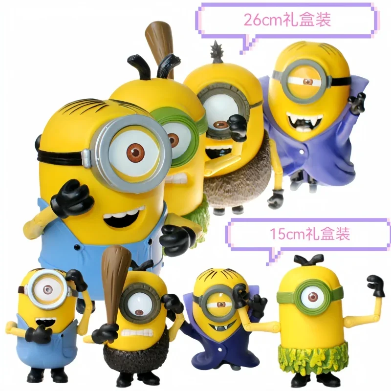 Despicable Me Figures Big Eye Minions Joint Mobility Action Figure Models Toys Anime Bob Kevin Stuart Pvc Dolls Figurine Gifts