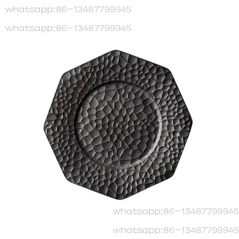 

Retro Ceramic Plate Restaurant Hammer Pattern Dessert Plate Sushi Plate Pasta Dish Serving Plates Molecular Cuisine Tableware