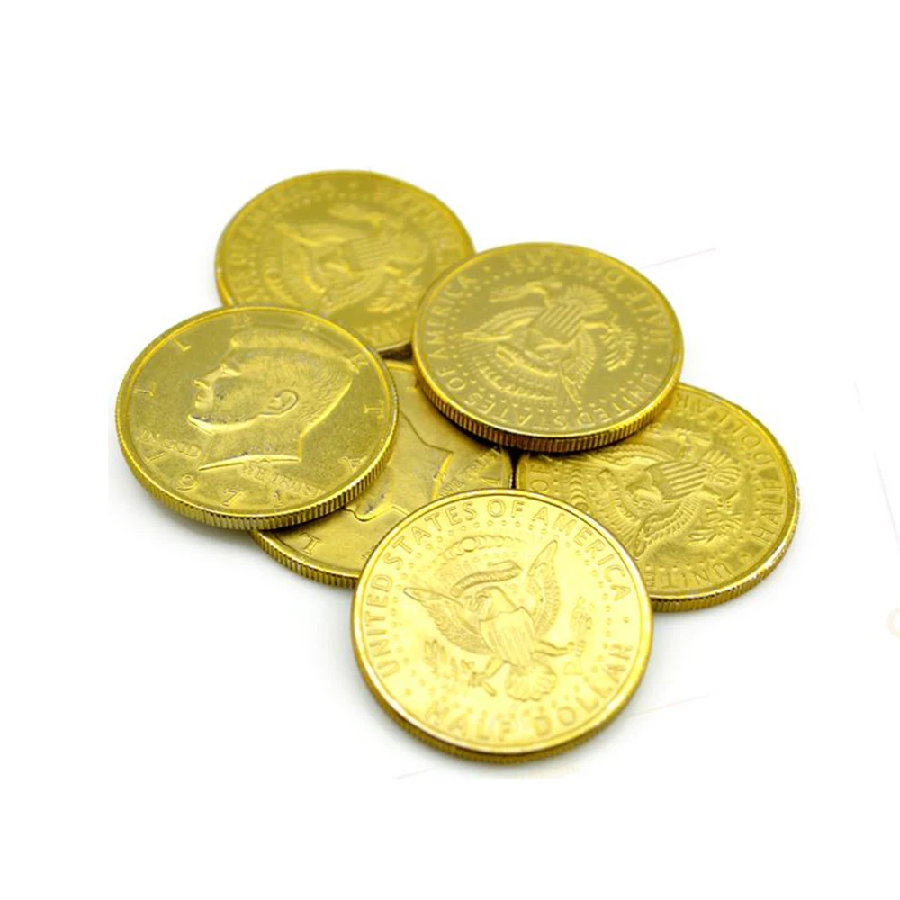 

1pc Half Dollar Coin Silver/Gold Close up Magic Tricks Street Magia Magie Magicians Prop Accessory Appear Disappear Copy Coin