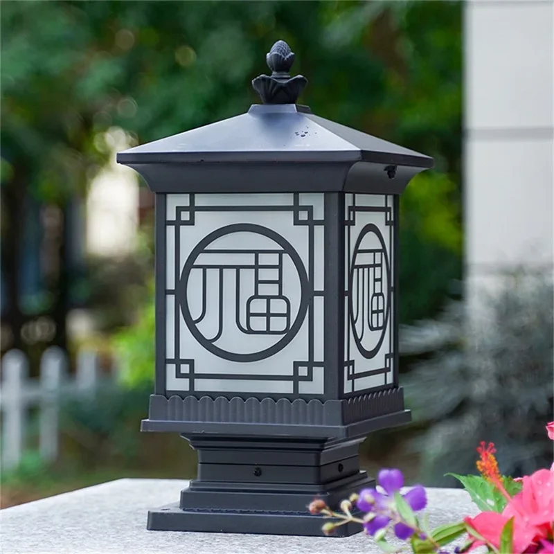 ALBERT Outdoor Classical Post Light Retro Waterproof Pillar LED Wall Lamp Fixtures for Home Garden