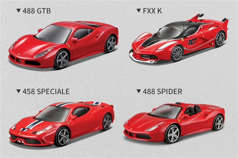 Bburago 1:43 Mehrere Stile Ferrari Collection Purosangue SP2 250 458 488 Legierung Luxusfahrzeug Druckguss-Automodell Spielzeugsammlung – Detail 10