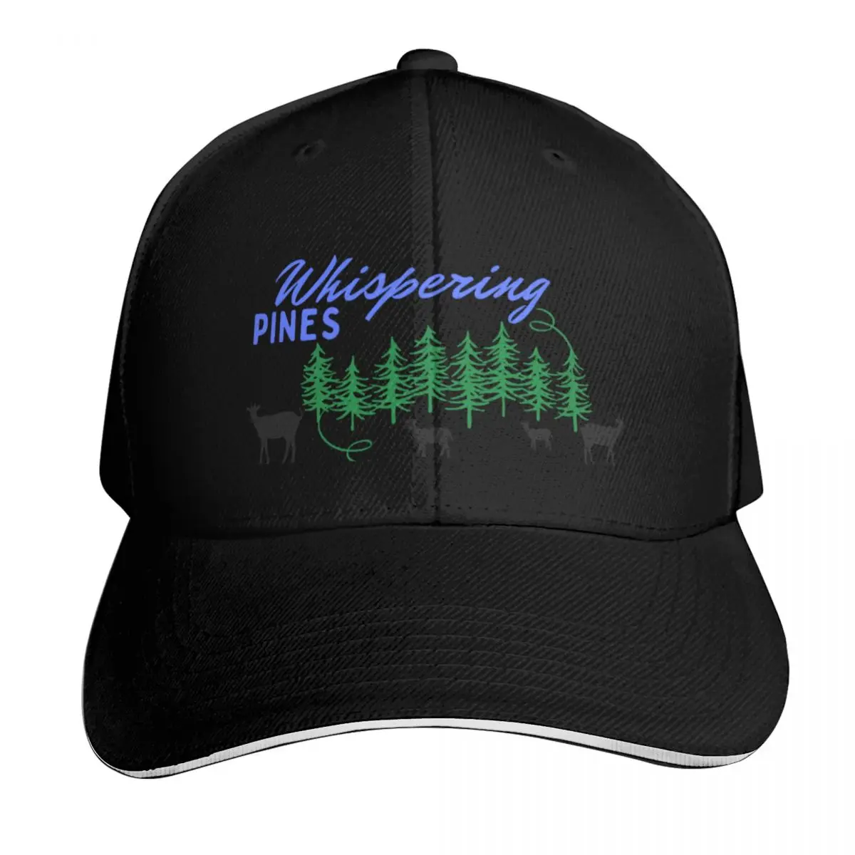 

Whispering pines blue and black Baseball Cap Hat Man For The Sun Sports Cap hats for men Hat Baseball Cap Women Men's
