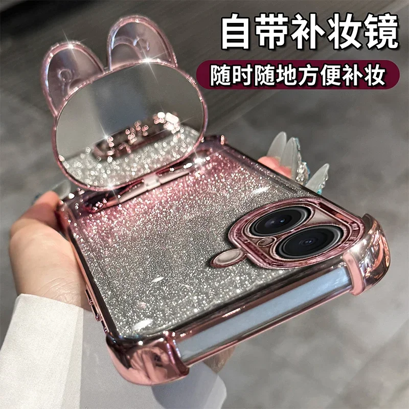 Bracket Bracelet Shockproof Glitter Plating Case For Samsung Galaxy A16 A06 A15 A25 A35 A55 A05 A04 A14 A24 A34 A54 4G 5G Cover