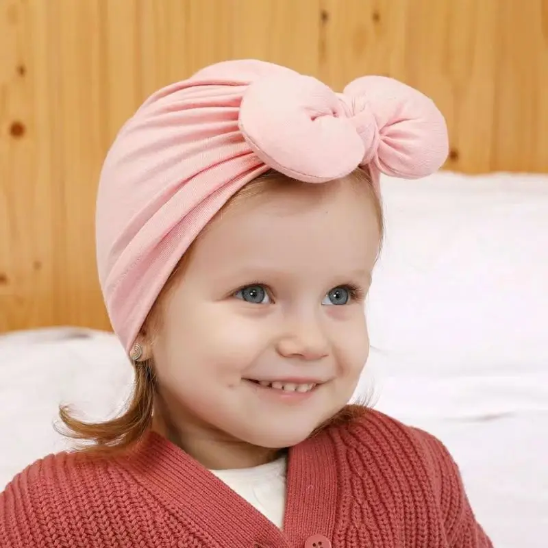 

Baby Girl Boy Cotton Hat Turban Spring Autumn Infant Toddler Child Bunny Ears Knot Hat Warm Beanie Caps Baby Accessories 0-3Y