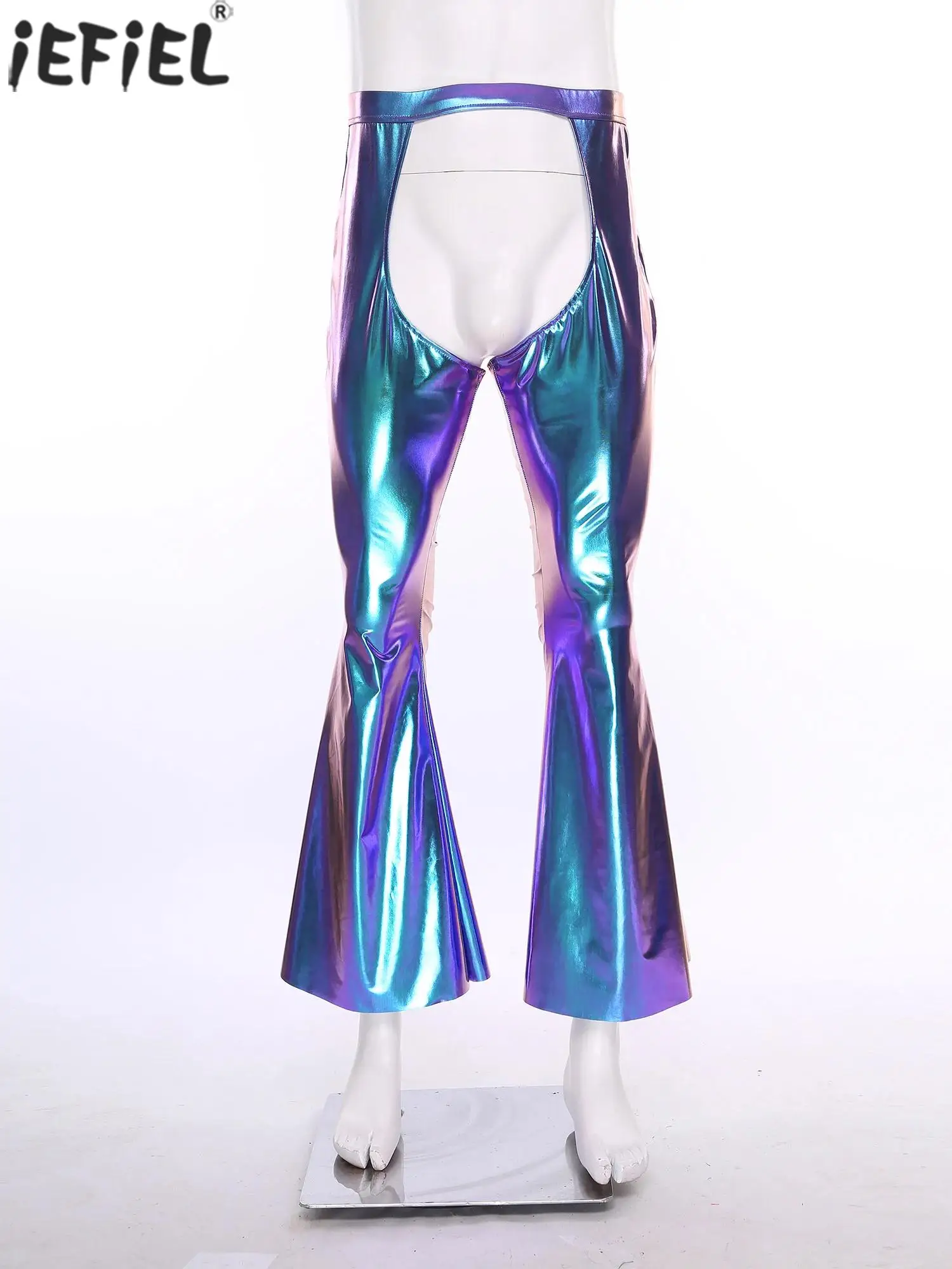

Men Fashion Music Singer Stage Dance Chaps Pants Costume Accessory Cover Trousers for Club Party Stage Performance Costumes