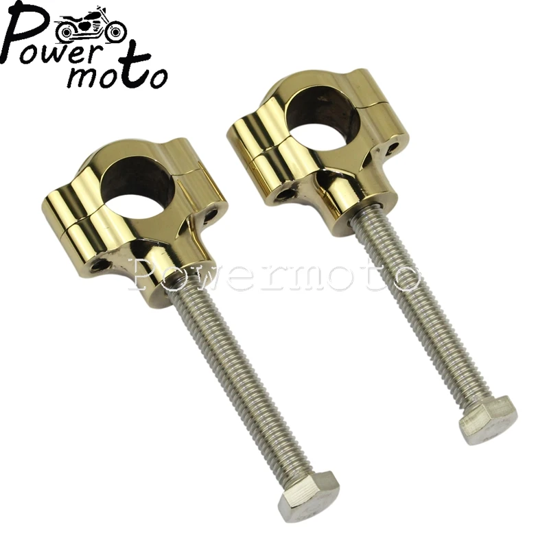 Motorcycle 1 Inch 25mm Handlebar Clamp 2pcs Solid Risers For Honda Yamaha Harley XS650 CB250 XJR1300 Cafe Racer Bobber Chopper