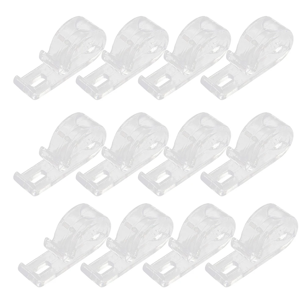

20pcs Curtain Hooks Clear Plastic Clips Roller Blind Chain Fixing Device Wall Guide Shade Tension Pom Valance Replacement Parts