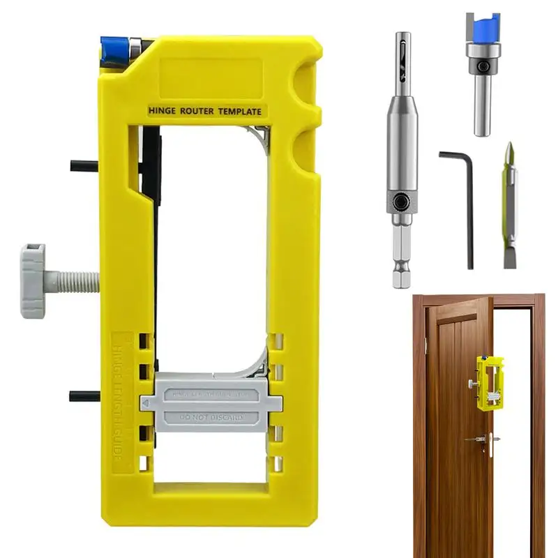 

Door Hinge Installation Kit Door Hinge Router Template With Silicone Non-slip Pads Cabinet Hinge Jig Stable Fit For 3-5inch