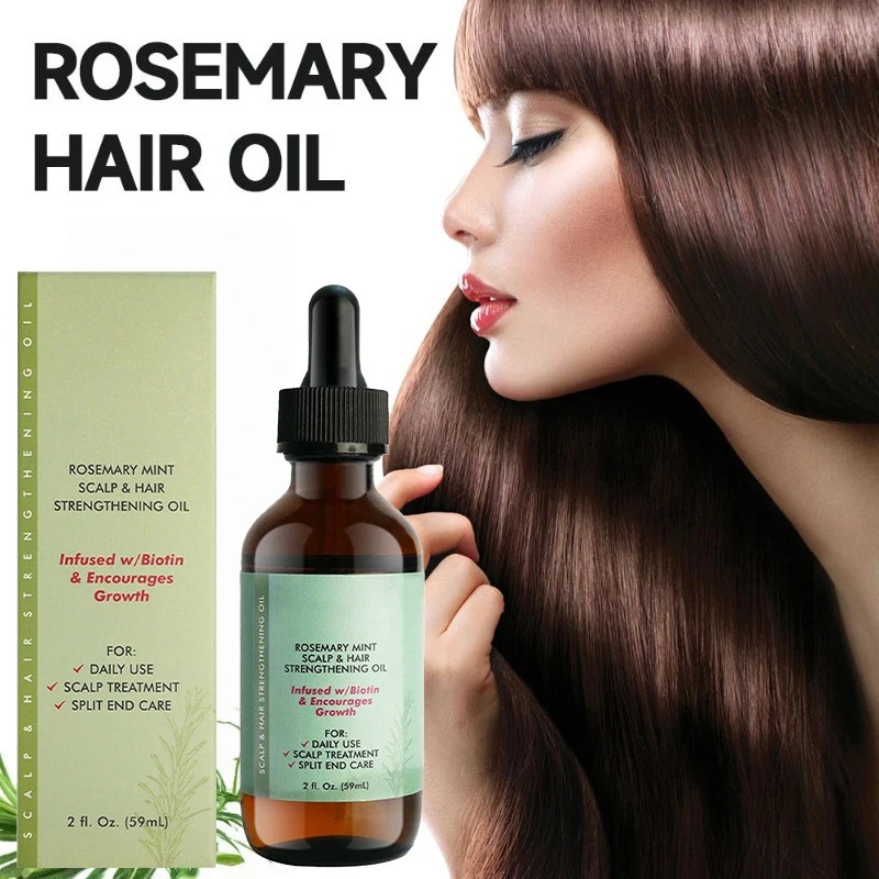 

Rosemary Mint Hair Oil With Biotin Soften Repair Dry Damaged Hair Reduce Tangles Nourish Scalp Hair Care Essential Oil