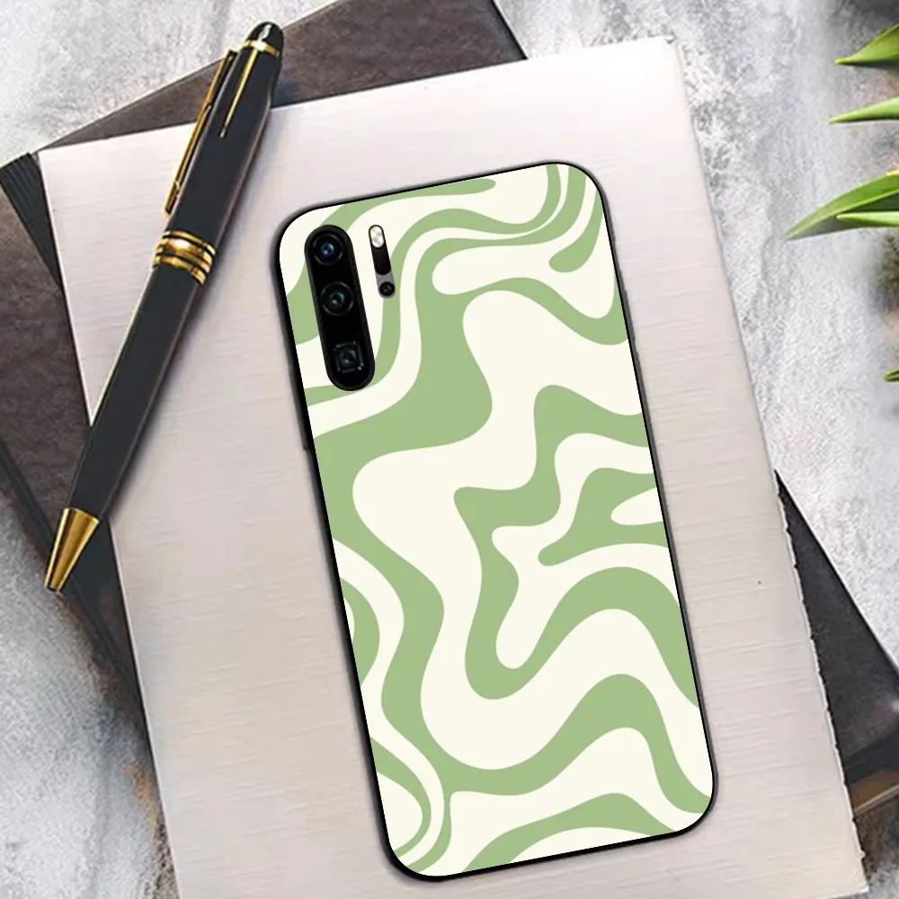 Fashion Green Swirl Aesthetic  Phone Case For Huawei P 8 9 10 20 30 40 50 Pro Lite Psmart Honor 10 lite 70 Mate 20lite