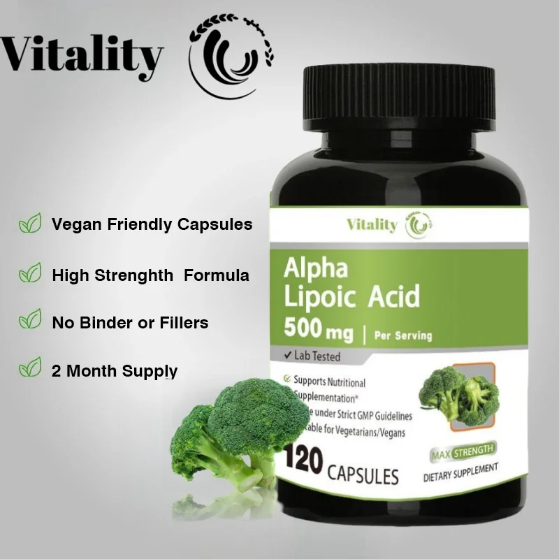 Vitality Alpha Lipoic Acid - Promotes Neurological Health, Cardiovascular and Carbohydrate Support