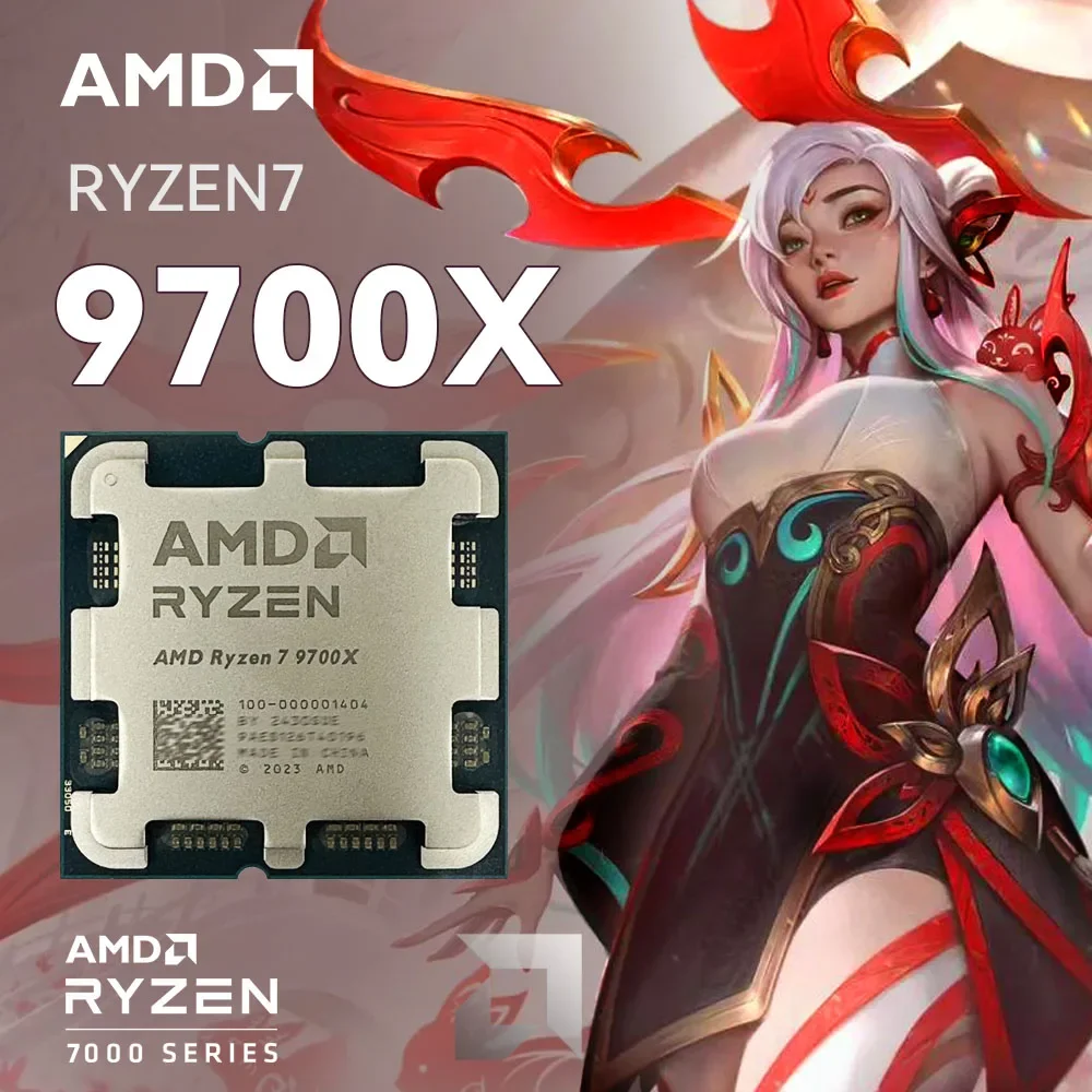 New AMD Ryzen 7 9700X Processor R7 9700X 5.5GHz 8-Core 16-Thread 40MB Game Cache 4NM TDP 65W Socket AM5 Gaming CPU Zen 5 No Fan