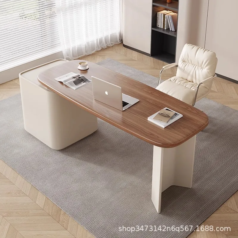Solid wood desk light luxury de sk Italian minimalist computer des k designer high sense modern minimalist writing d esk