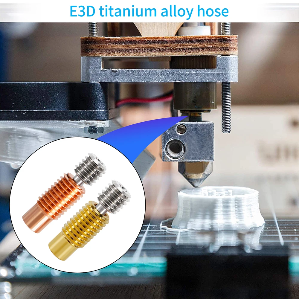 3D Printer Parts V6 Bi-Metal Heat Break Titanium Alloy Throat E3D V6 Smooth Heatbreak All Metal M6 Thread Throat