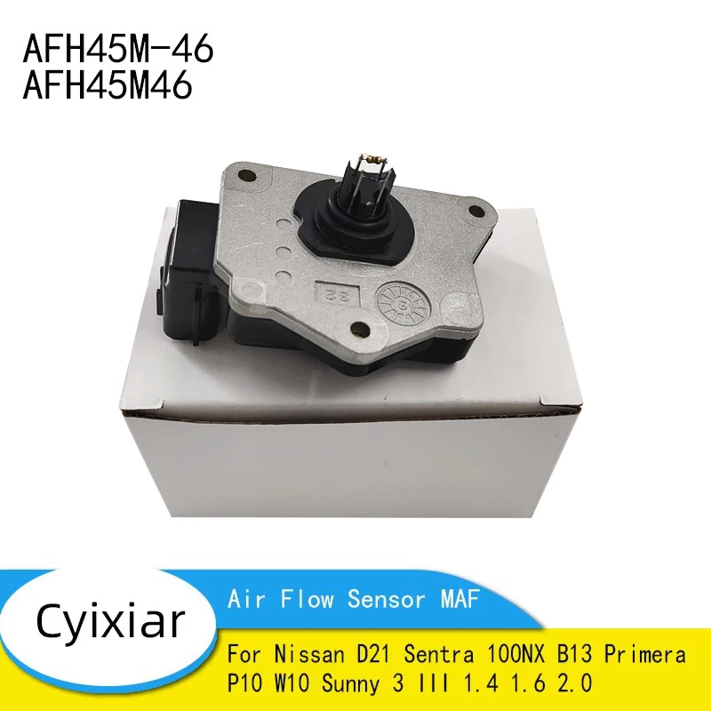 Air Flow Sensor MAF For Nissan D21 Sentra 100NX B13 Primera P10 W10 Sunny 3 III 1.4 1.6 2.0 AFH45M-46 AFH45M46