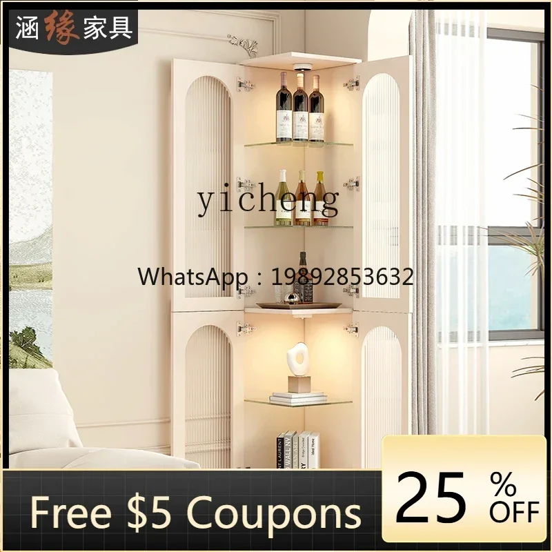 

GZ display cabinet, living room against the wall, dining side corner cabinet, household glass door corner cabinet