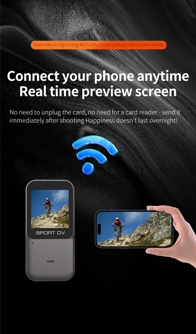 Mini Action Camera 4k Hd Wifi With 6-axis Stabilization Wearable_voghion.com