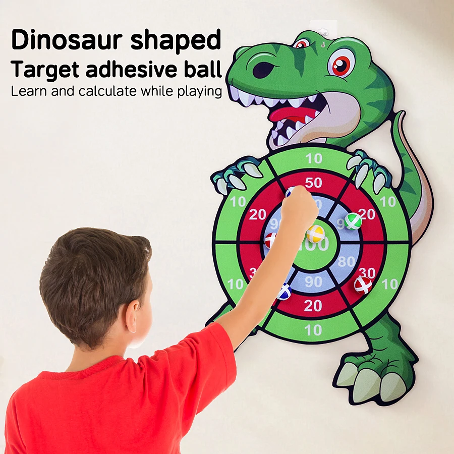 Palla appiccicosa per bambini Bersaglio da lancio Coperta/Esterna Sport genitore-figlio Palla di aspirazione sicura Dinosauro del fumetto Palla appiccicosa Giocattolo